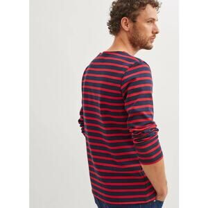 SAINT JAMES Red Navy Blue Meridien Moderne Heavyweight Cotton Breton Shirt 46 XL